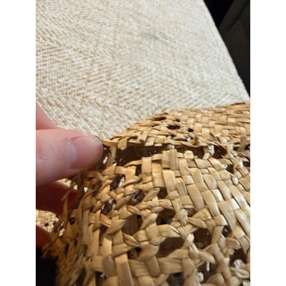 Woven Straw Sun Hat with Black Ribbon Bow